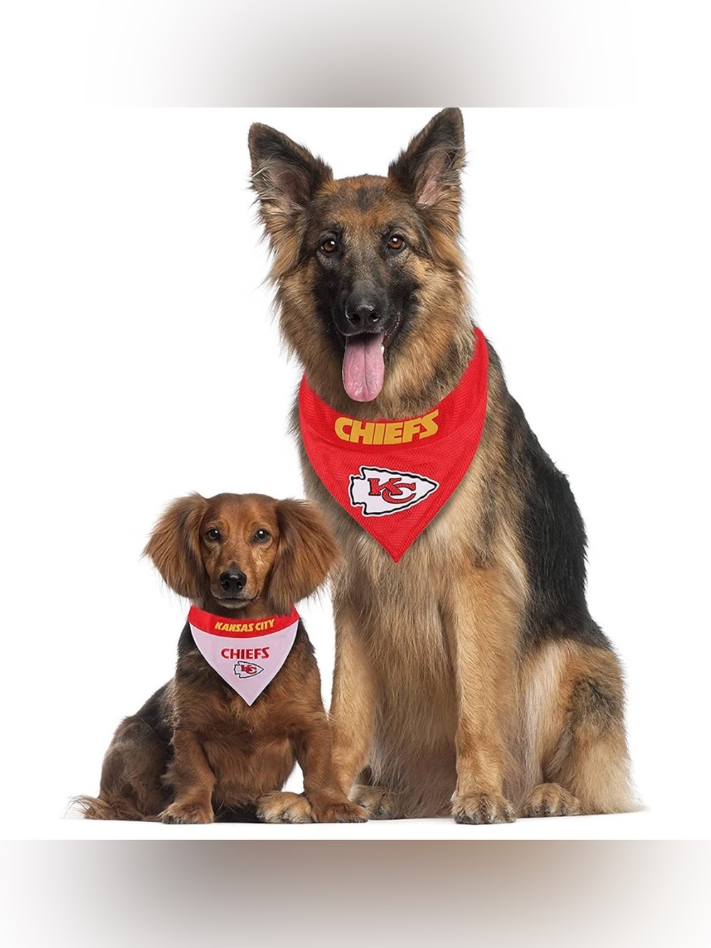 Kansas City Chiefs Reversible Dog Bandana NEW L-XL Dog hook 2 collar perfect fit